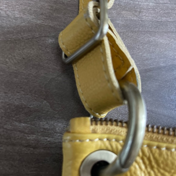 Tano brand leather crossbody with zipper top and front snap closure on pocket - Picture 5 of 7